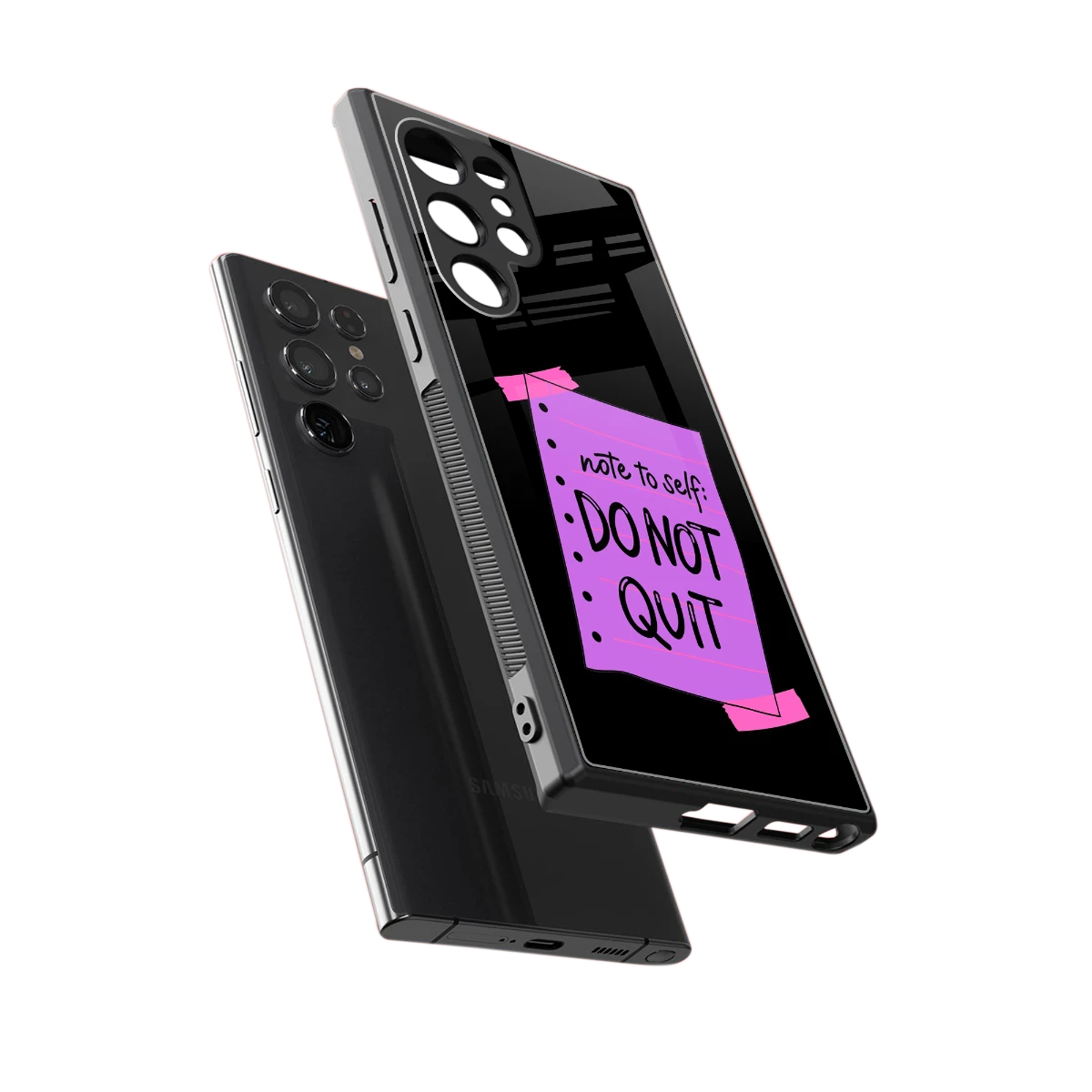 No Not Quit sleek samsung galaxy s23 ultra cover with tempered glass back and TPU edges