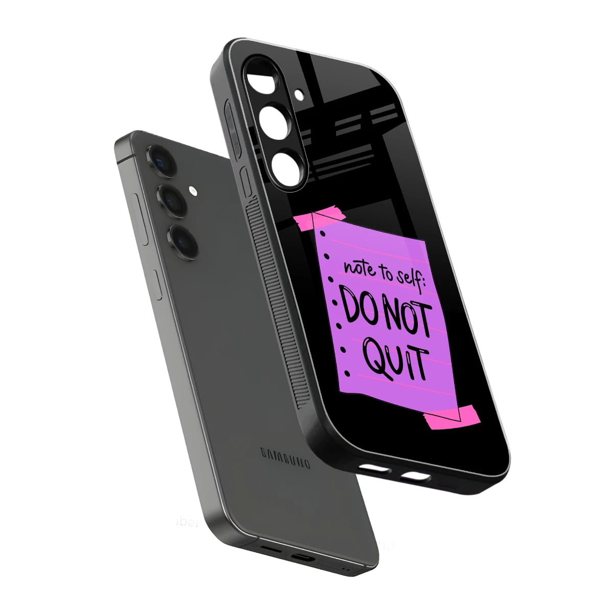 No Not Quit sleek samsung galaxy s24 cover with tempered glass back and TPU edges