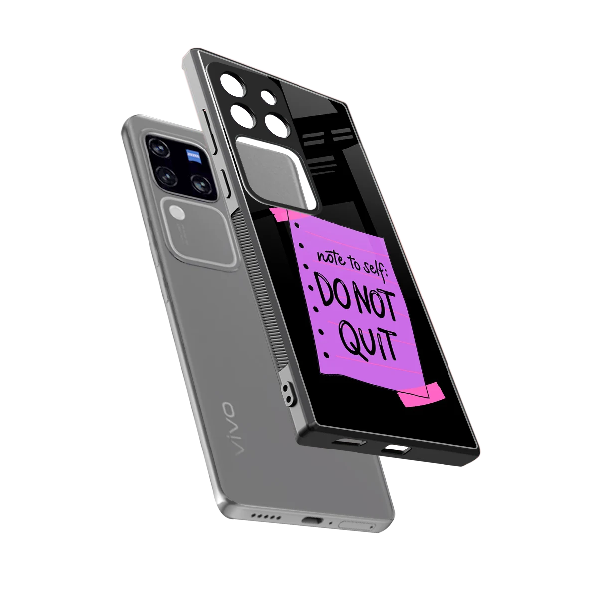 No Not Quit sleekvivo v30 pro cover with tempered glass back and TPU edges