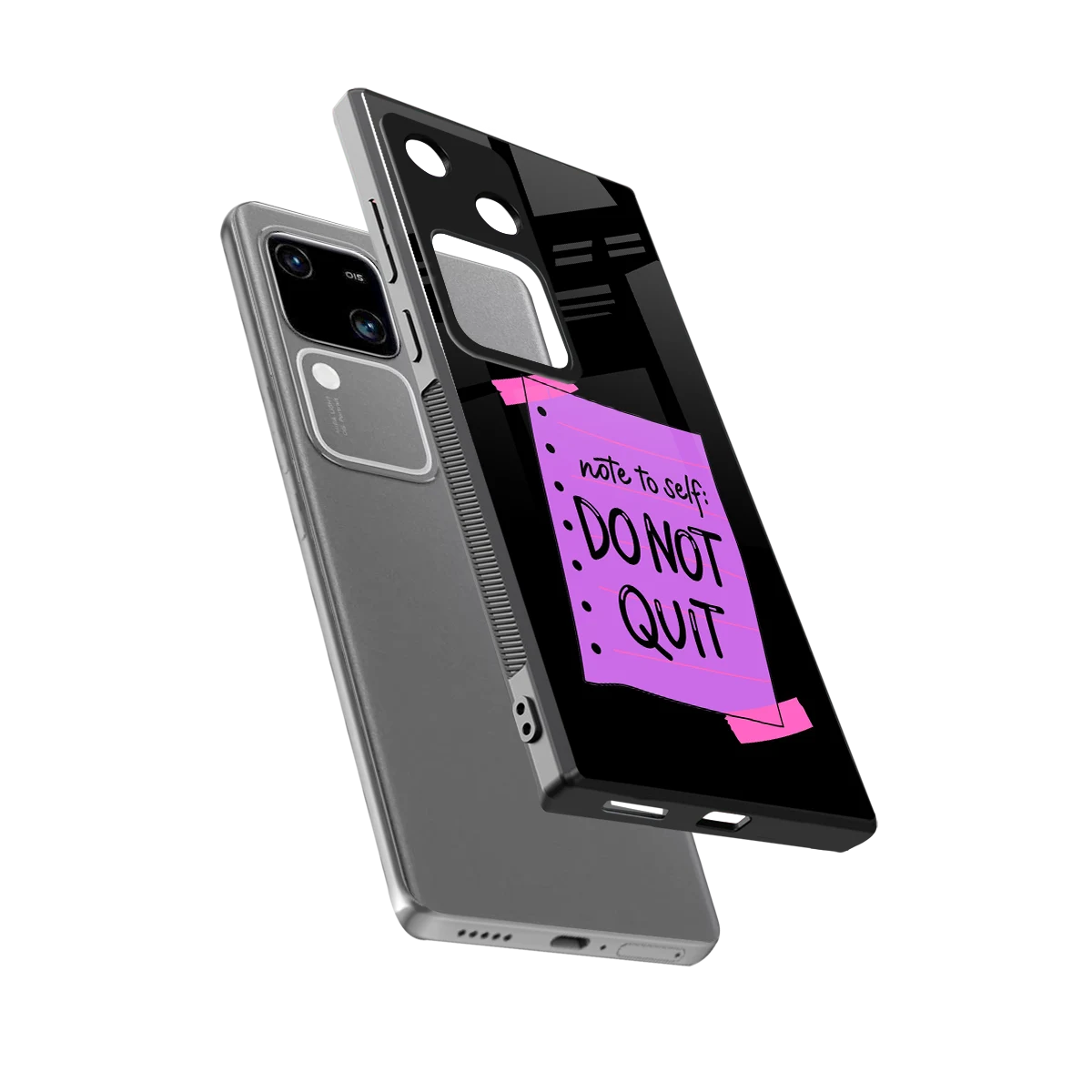 No Not Quit sleek vivo v30 cover with tempered glass back and TPU edges