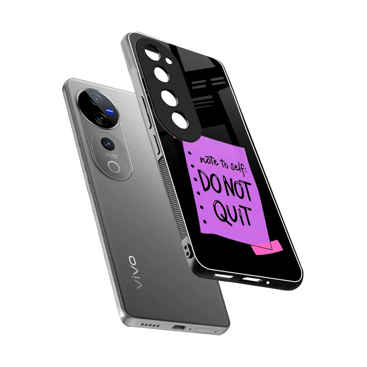 No Not Quit sleek vivo v40 pro cover with tempered glass back and TPU edges
