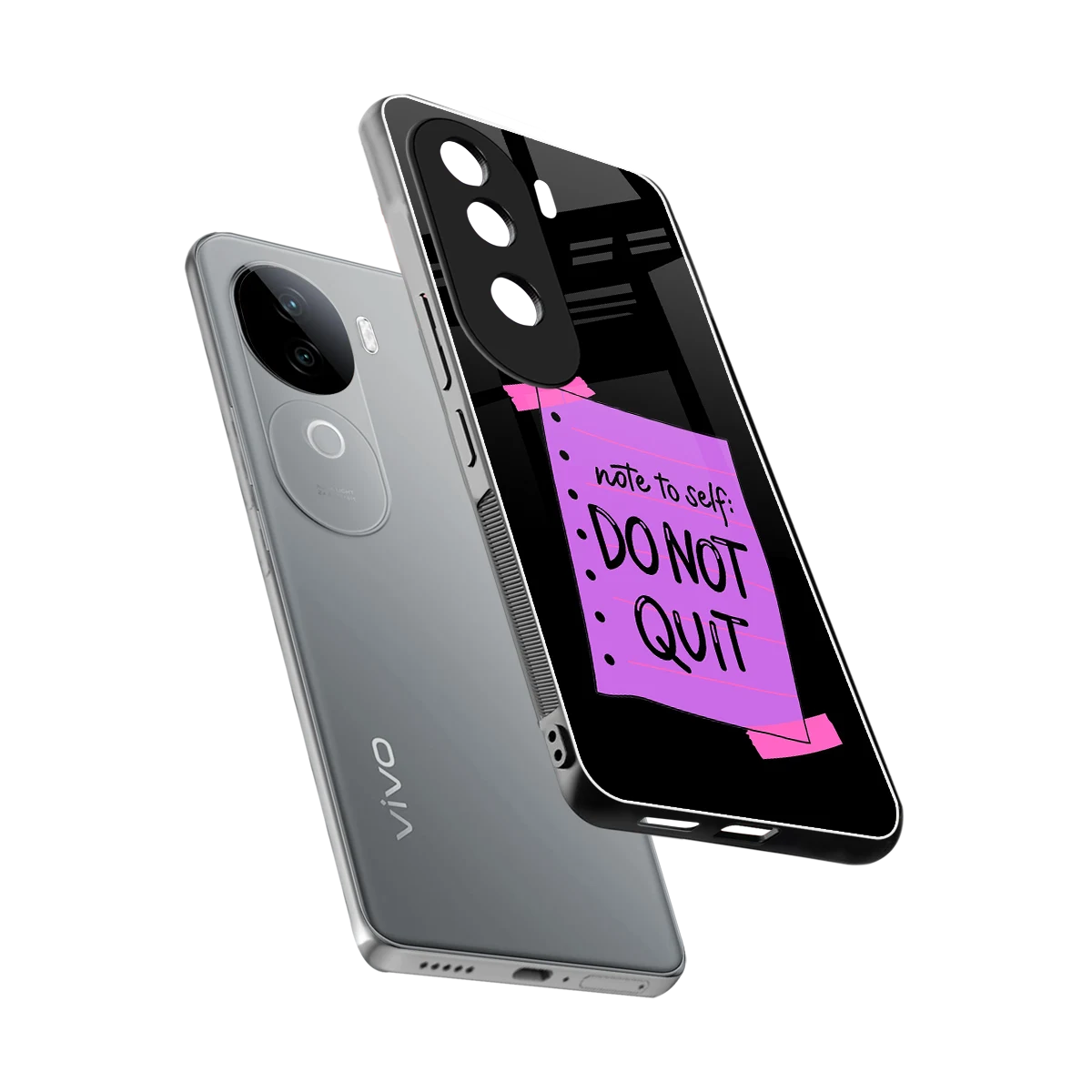 No Not Quit sleek vivo v40e cover with tempered glass back and TPU edges