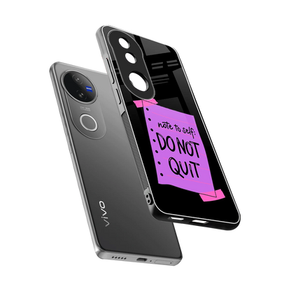 No Not Quit sleek vivo v50 cover with tempered glass back and TPU edges