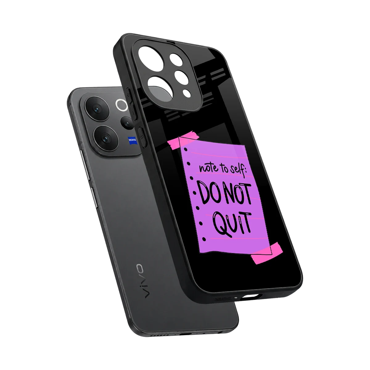 No Not Quit sleek vivo v70 cover with tempered glass back and TPU edges
