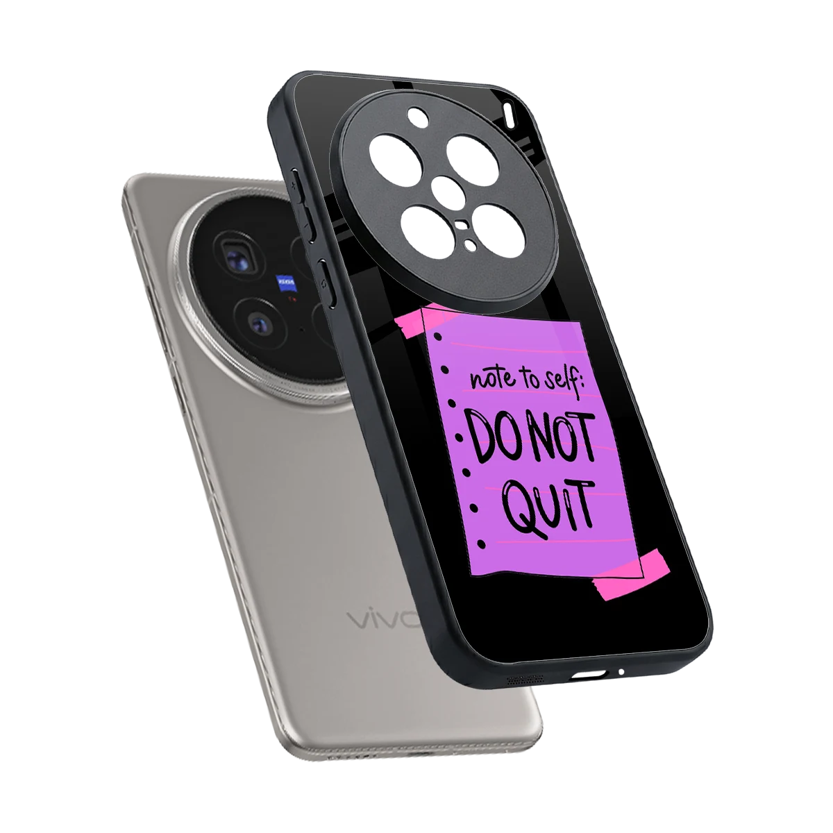 No Not Quit sleek vivo x200 pro cover with tempered glass back and TPU edges