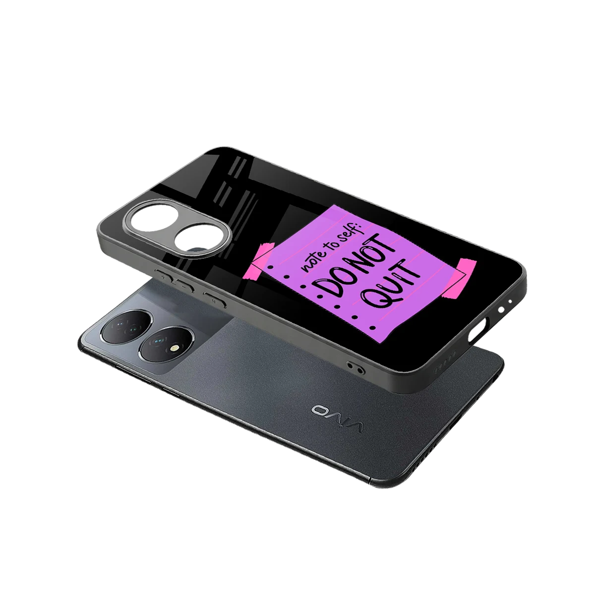 No Not Quit sleek Vivo-y100 cover with tempered glass back and TPU edges