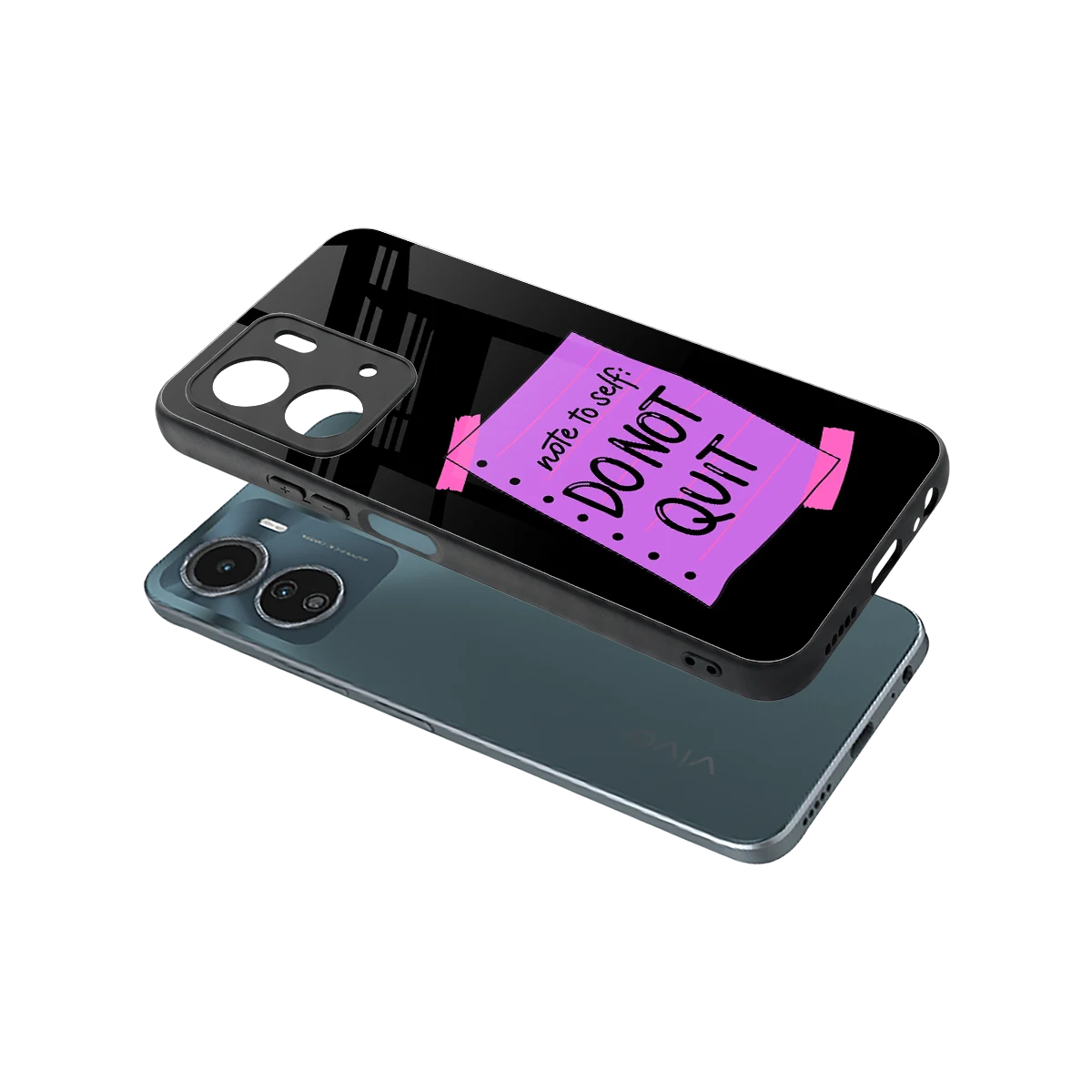 No Not Quit sleek vivo y16 cover with tempered glass back and TPU edges