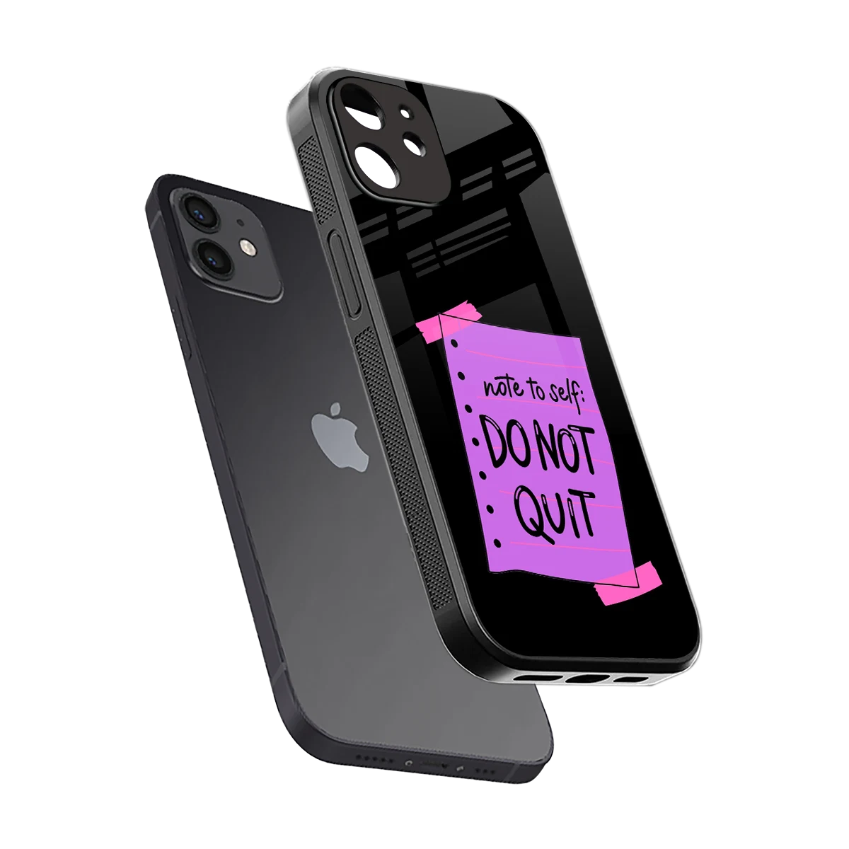 No Not Quit sleek iphone 12 cover with tempered glass back and TPU edges