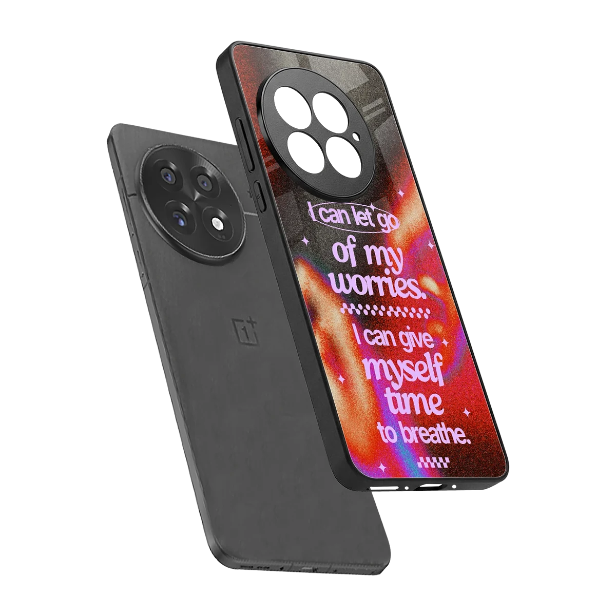 No Worries sleek oneplus 13 cover with tempered glass back and TPU edges
