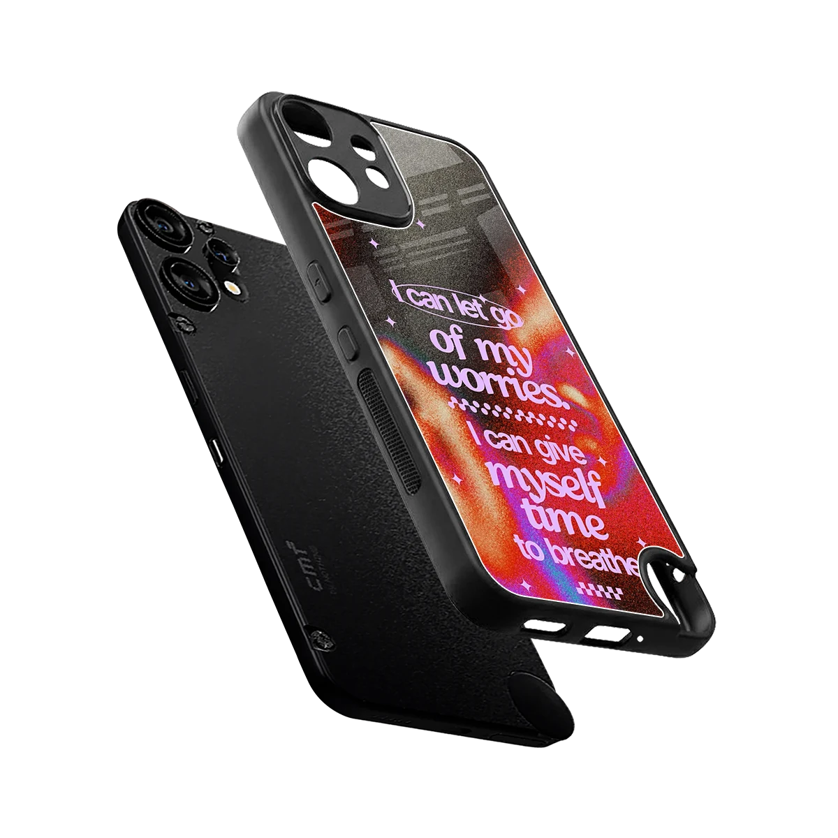 No Worries sleek cmf nothing phone 2 pro cover with tempered glass back and TPU edges