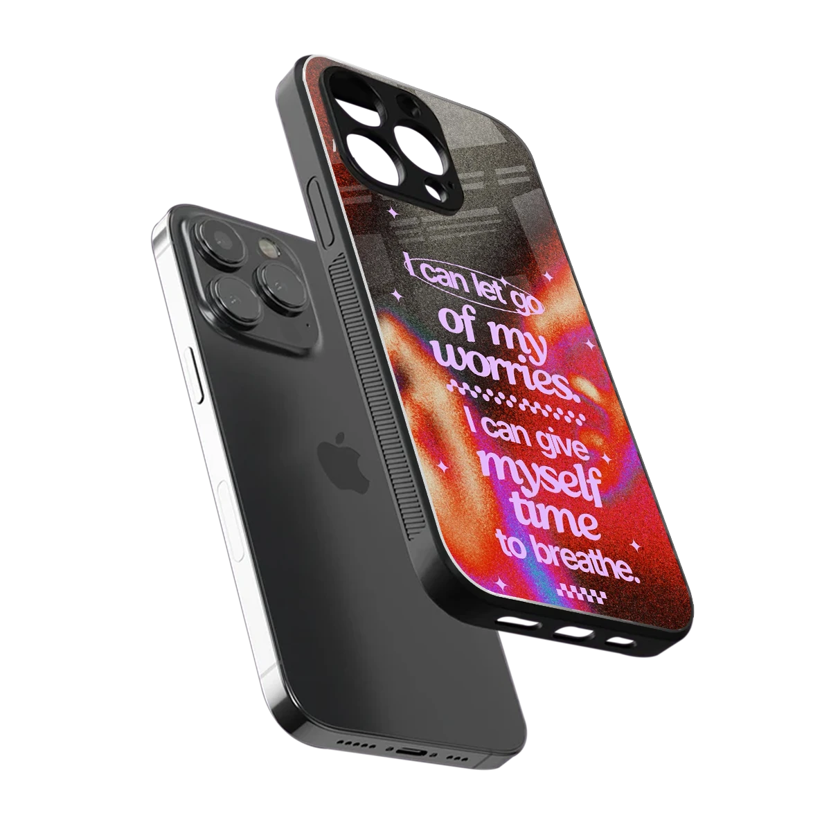No Worries sleek iphone 15 pro max cover with tempered glass back and TPU edges