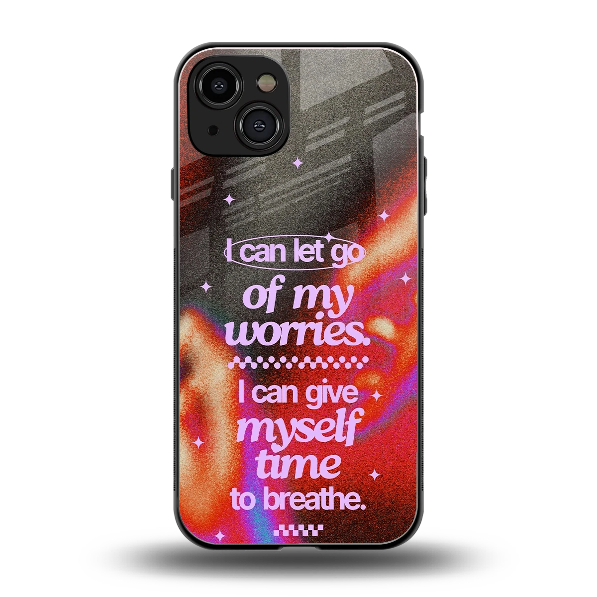 No Worries back phone cover | glass case for iphone 15