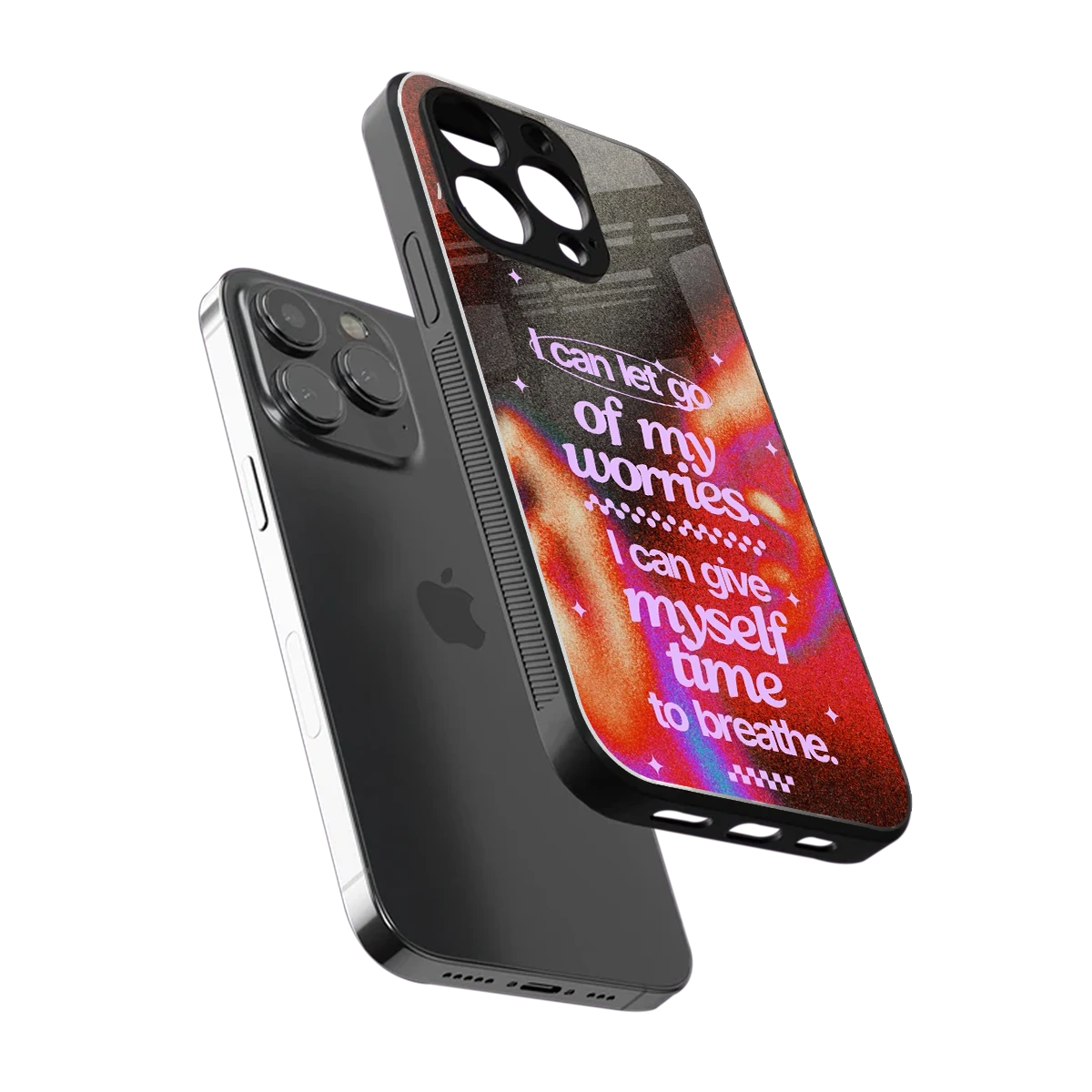 No Worries sleek iphone 15 pro cover with tempered glass back and TPU edges