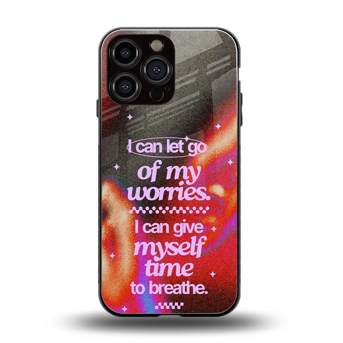 No Worries back phone cover | glass case for iphone 16 pro max