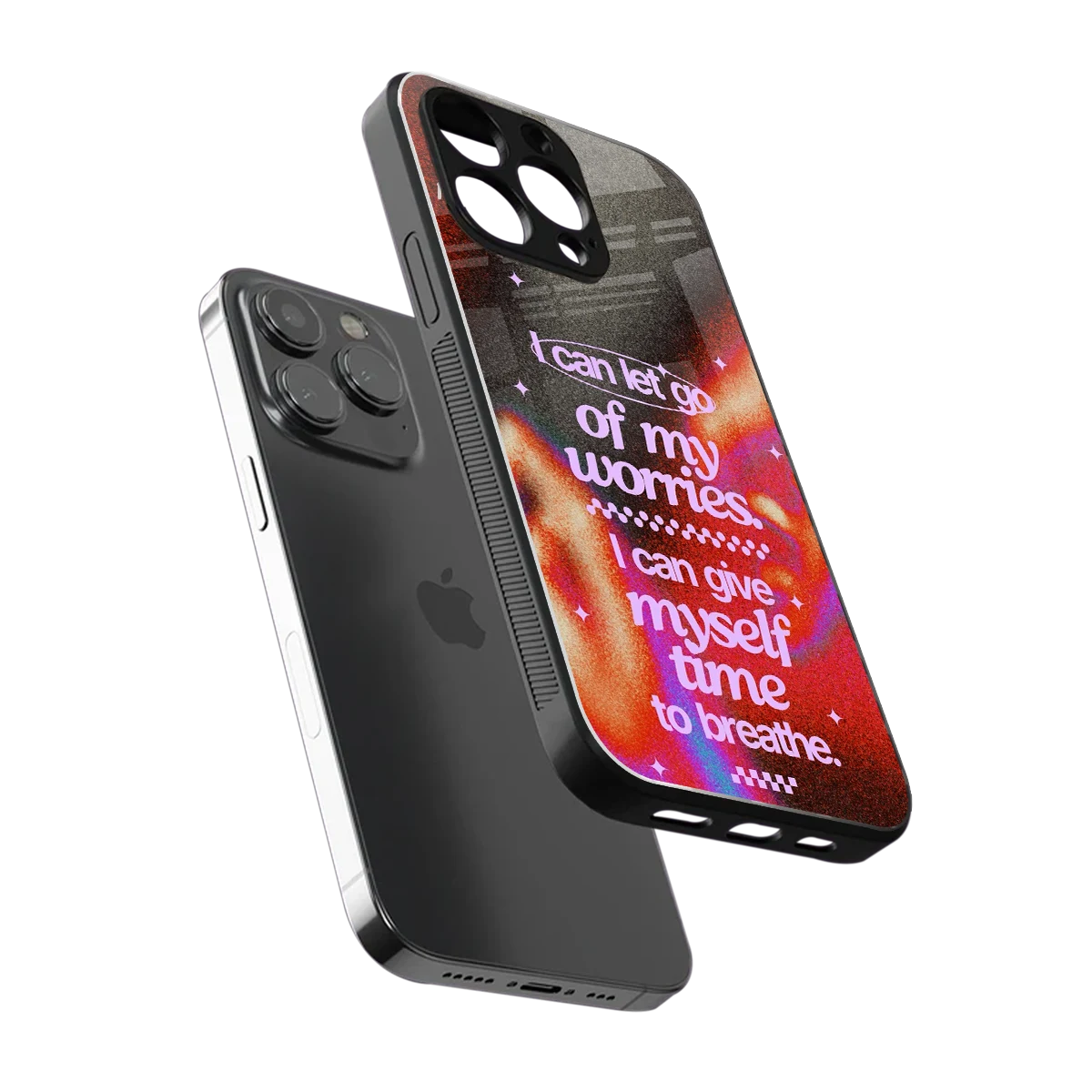 No Worries sleek iphone 16 pro max cover with tempered glass back and TPU edges