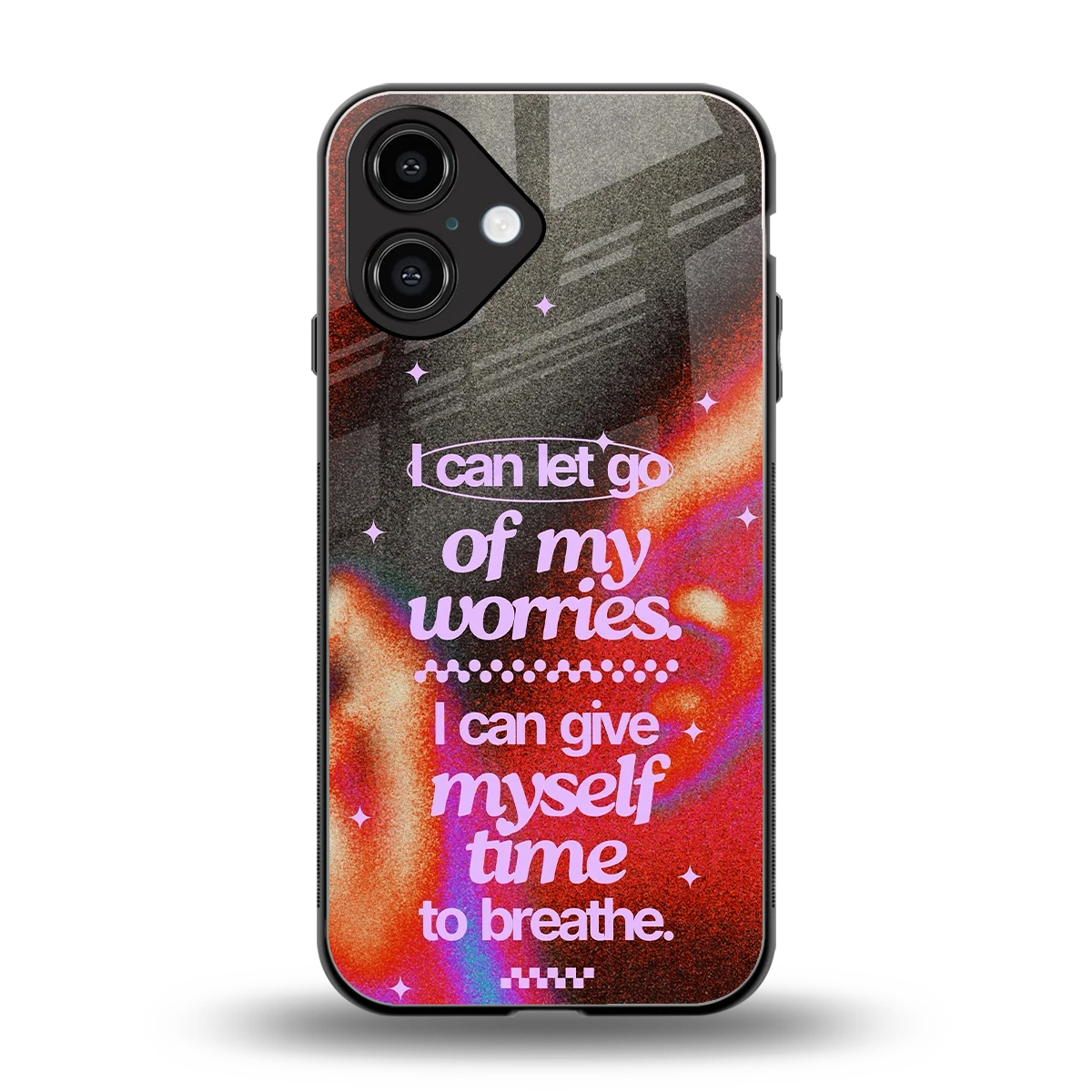 No Worries back phone cover | glass case for iphone 16