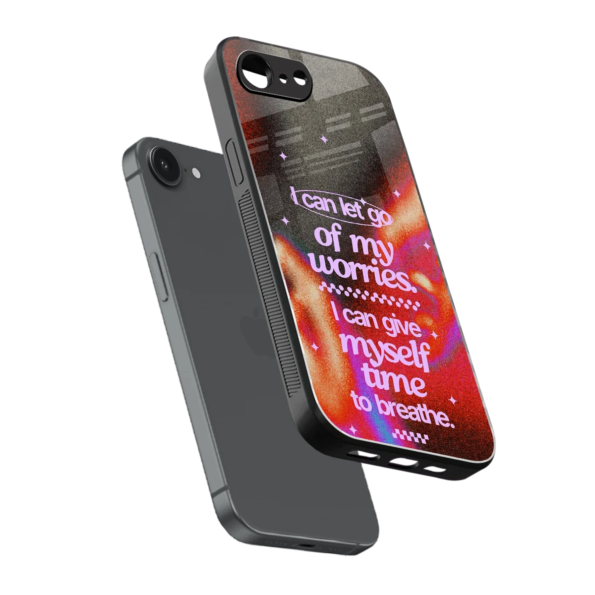 No Worries sleek iphone 16e cover with tempered glass back and TPU edges