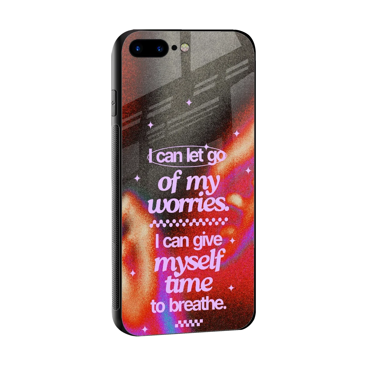 No Worries sleek iphone 8 plus cover with tempered glass back and TPU edges