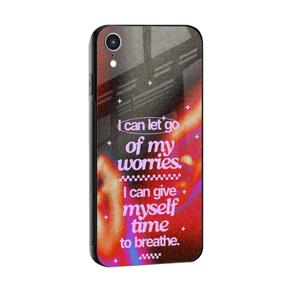 No Worries sleek iphone xr cover with tempered glass back and TPU edges