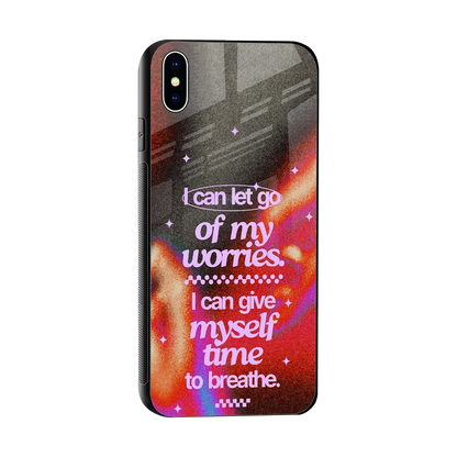 No Worries sleek iphone xs max cover with tempered glass back and TPU edges