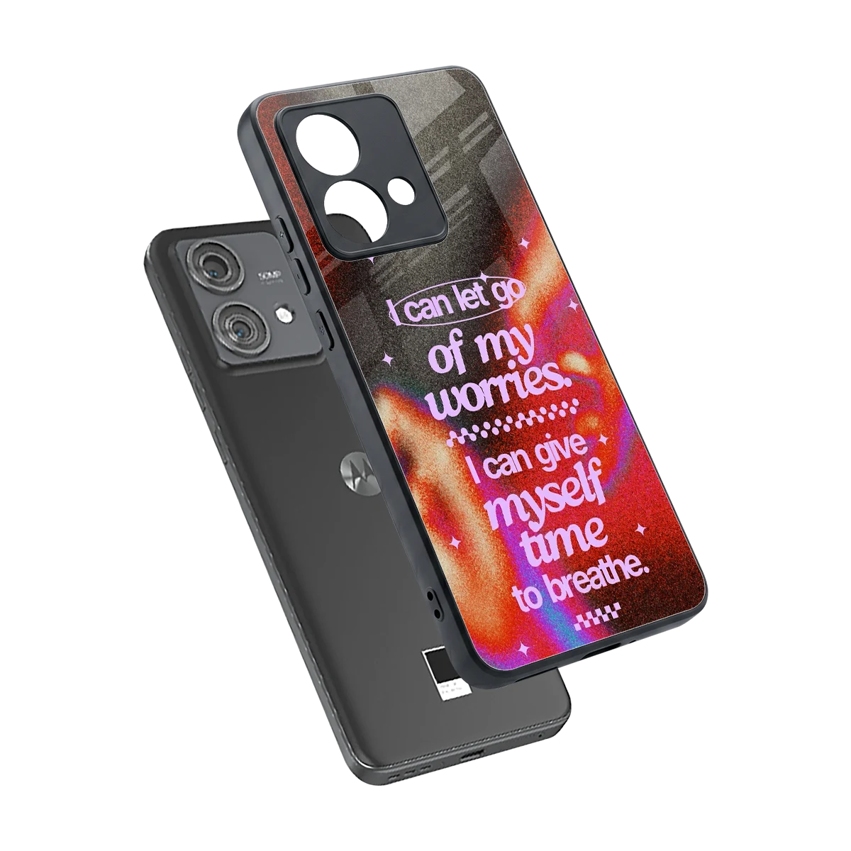 No Worries sleek motorola edge 40 neo 5g cover with tempered glass back and TPU edges