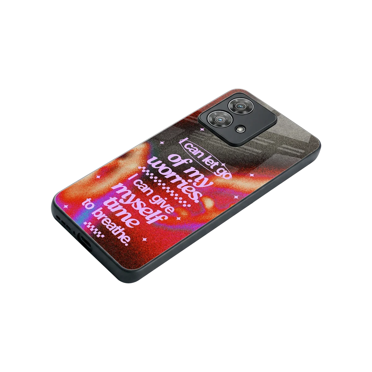 No Worries stylish phone case for motorola edge 40 neo 5g | glossy glass and slim fit