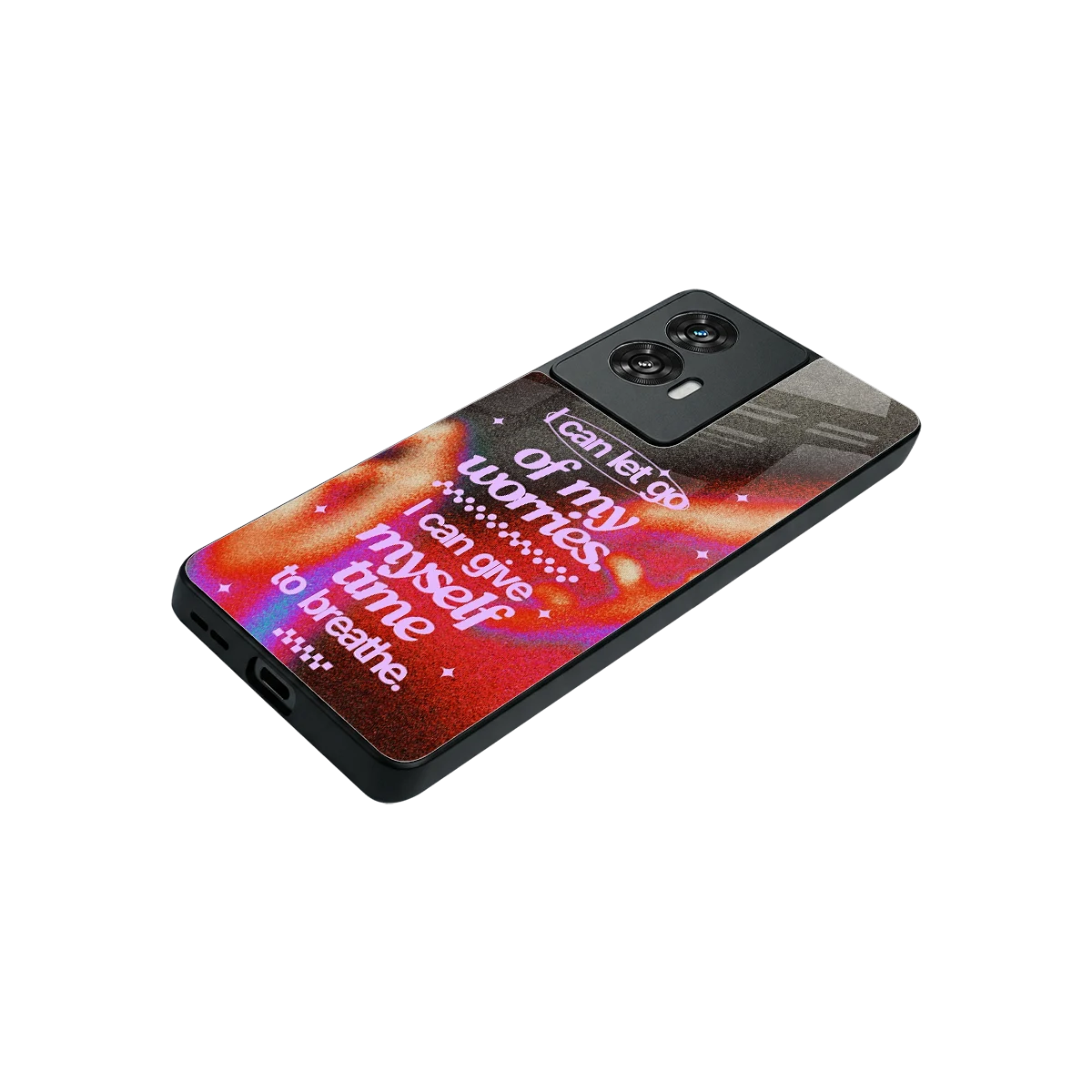 No Worries stylish phone case for motorola edge 50 fusion | glossy glass and slim fit