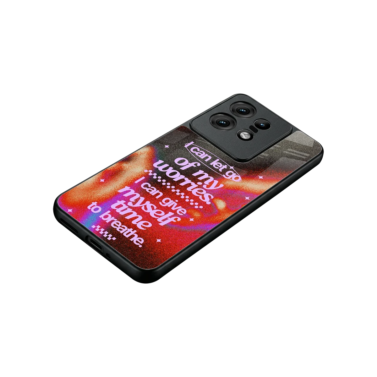 No Worries stylish phone case for motorola edge 50 pro | glossy glass and slim fit