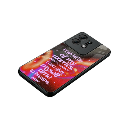 No Worries stylish phone case for motorola edge 50 pro | glossy glass and slim fit