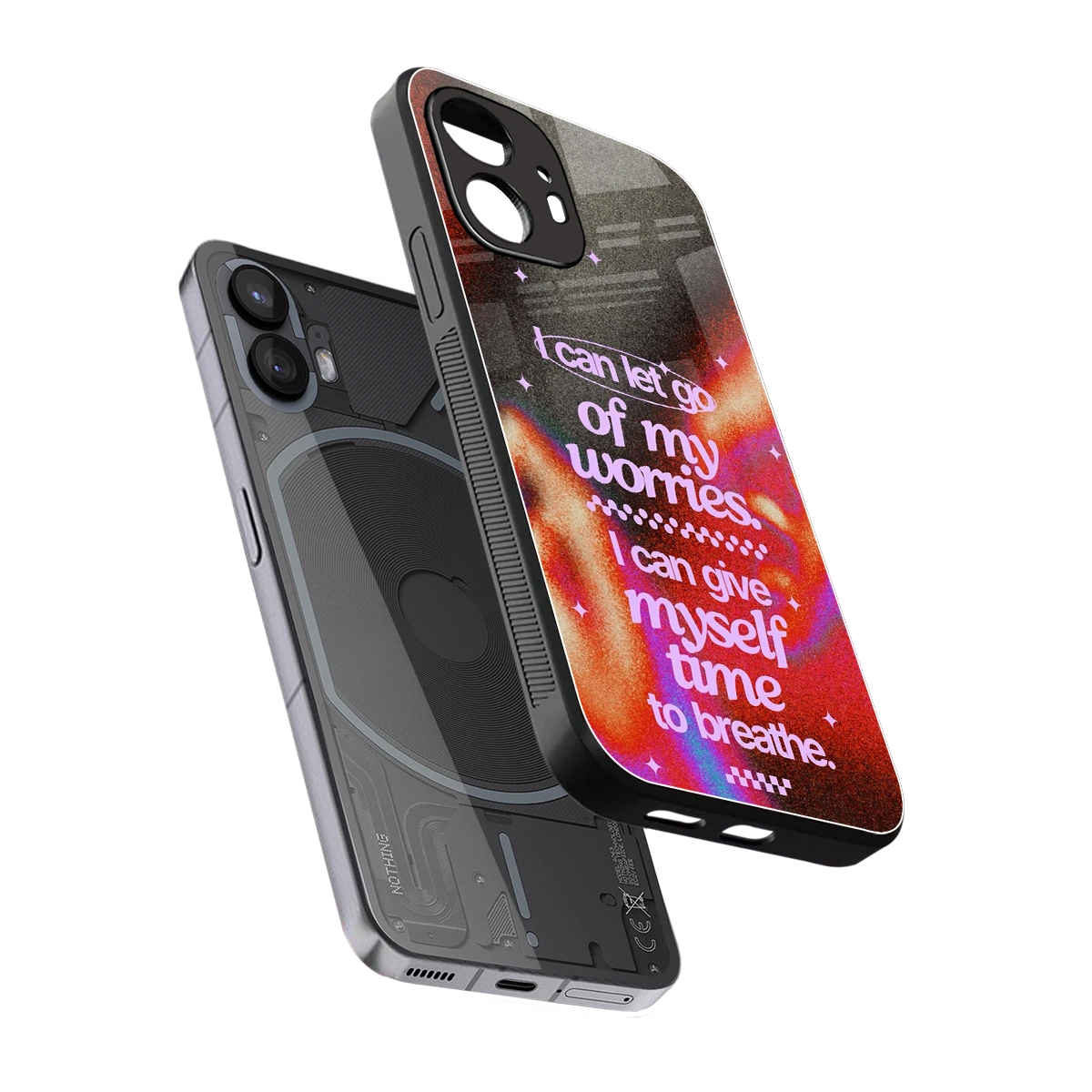No Worries sleek nothing phone 2 cover with tempered glass back and TPU edges
