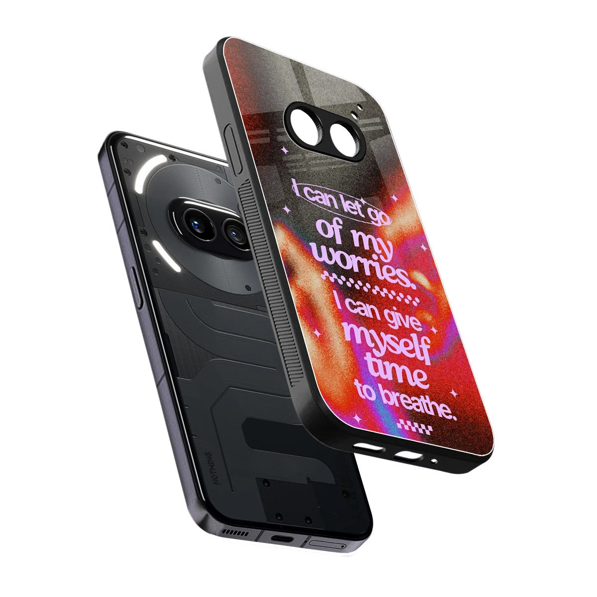 No Worries sleek nothing phone 2a cover with tempered glass back and TPU edges