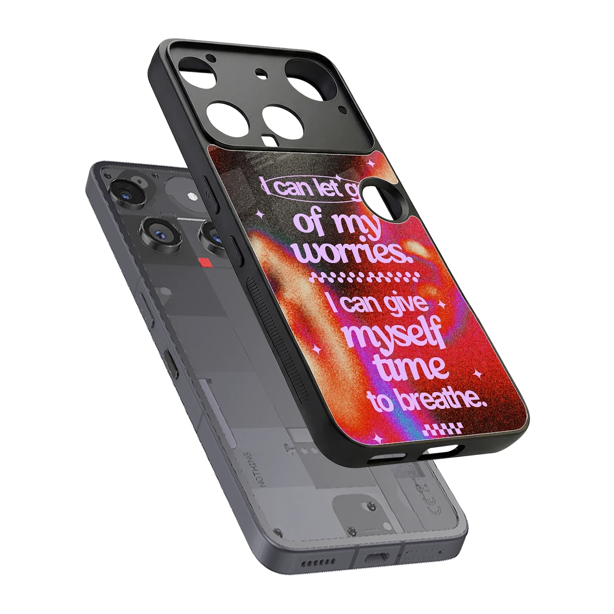 No Worries sleek nothing phone 3 cover with tempered glass back and TPU edges