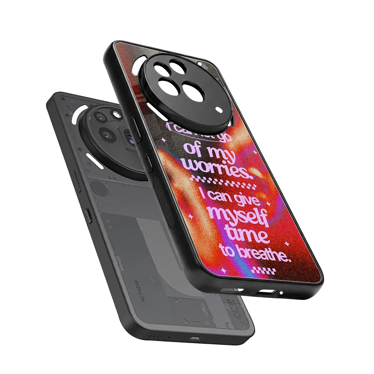 No Worries sleek nothing phone 3a pro cover with tempered glass back and TPU edges