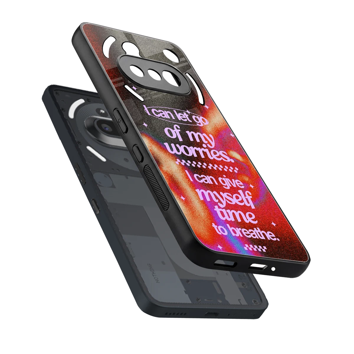 No Worries sleek nothing phone 3a cover with tempered glass back and TPU edges