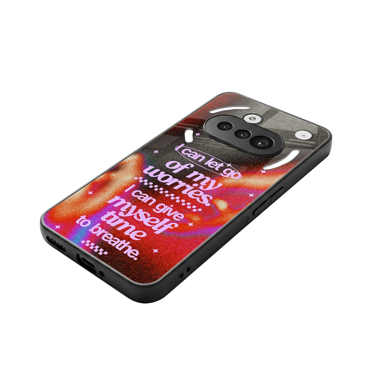 No Worries stylish phone case for nothing phone 3a | glossy glass and slim fit