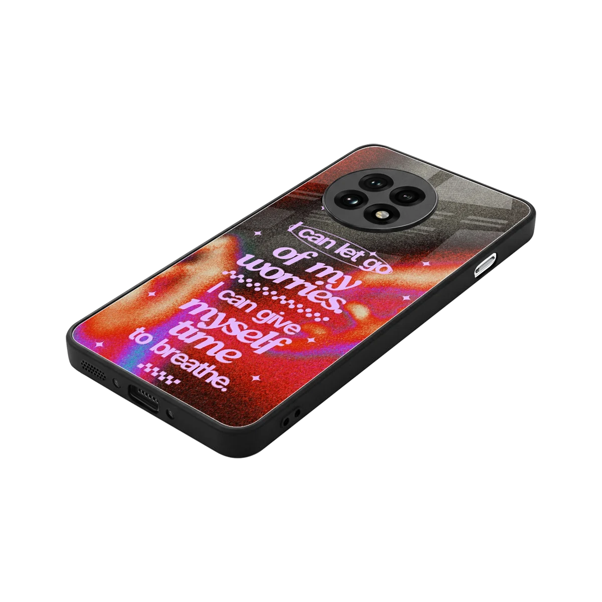No Worries stylish phone case for oneplus 13r | glossy glass and slim fit