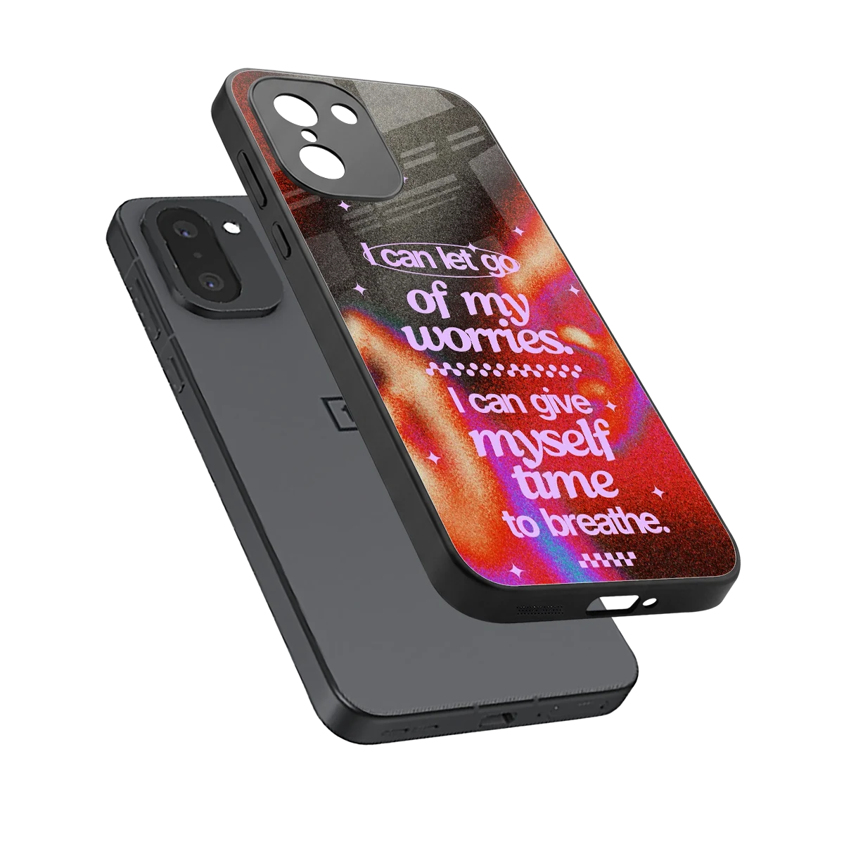 No Worries sleek oneplus 15r cover with tempered glass back and TPU edges