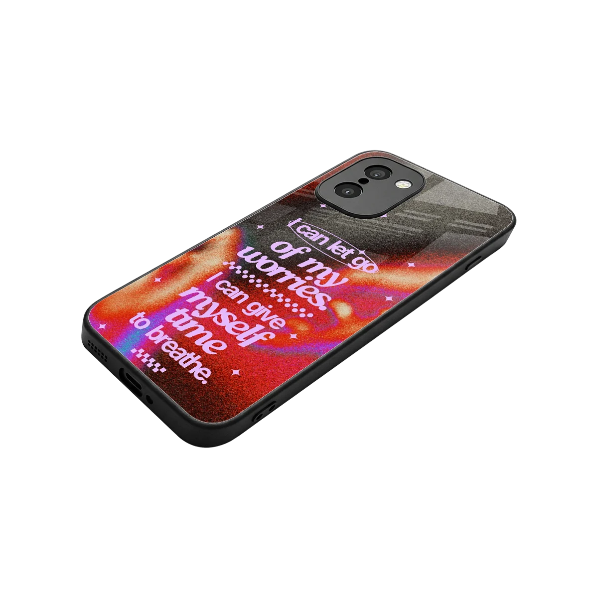 No Worries stylish phone case for oneplus 15r | glossy glass and slim fit