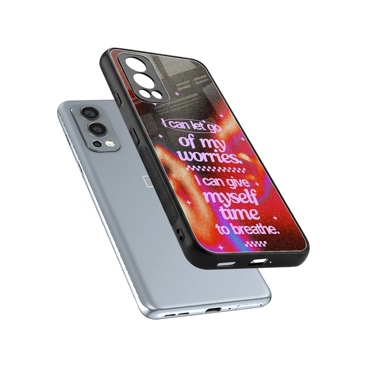 No Worries sleek oneplus nord 2 cover with tempered glass back and TPU edges