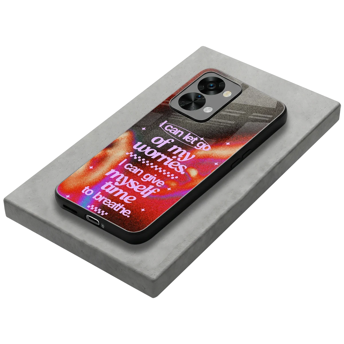 No Worries stylish phone case for oneplus nord 2t | glossy glass and slim fit