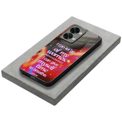 No Worries stylish phone case for oneplus nord 2t | glossy glass and slim fit