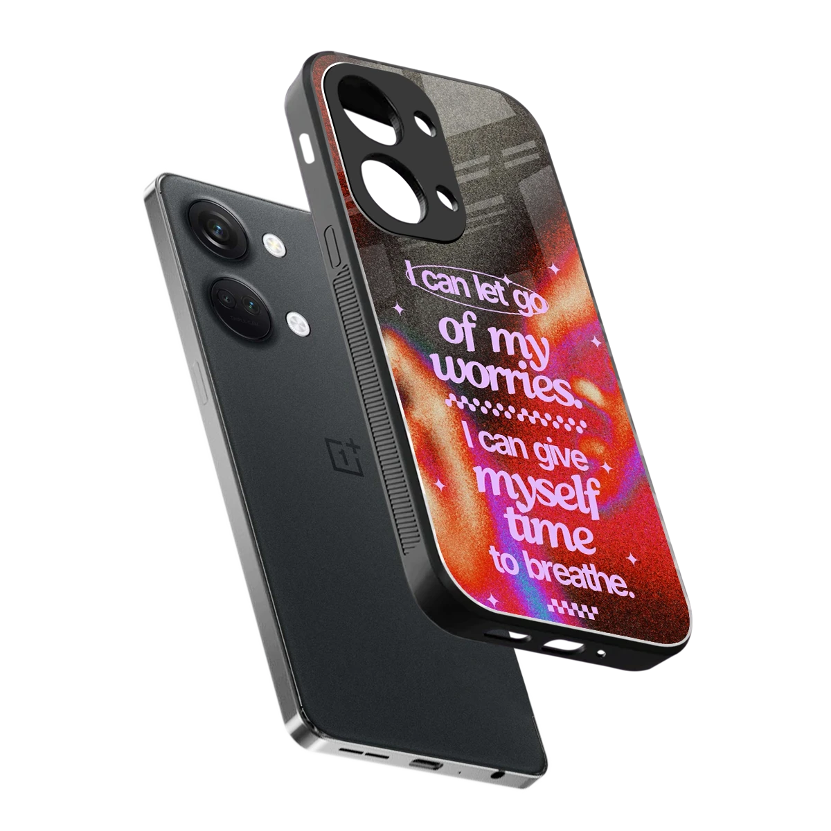 No Worries sleek oneplus nord 3 cover with tempered glass back and TPU edges