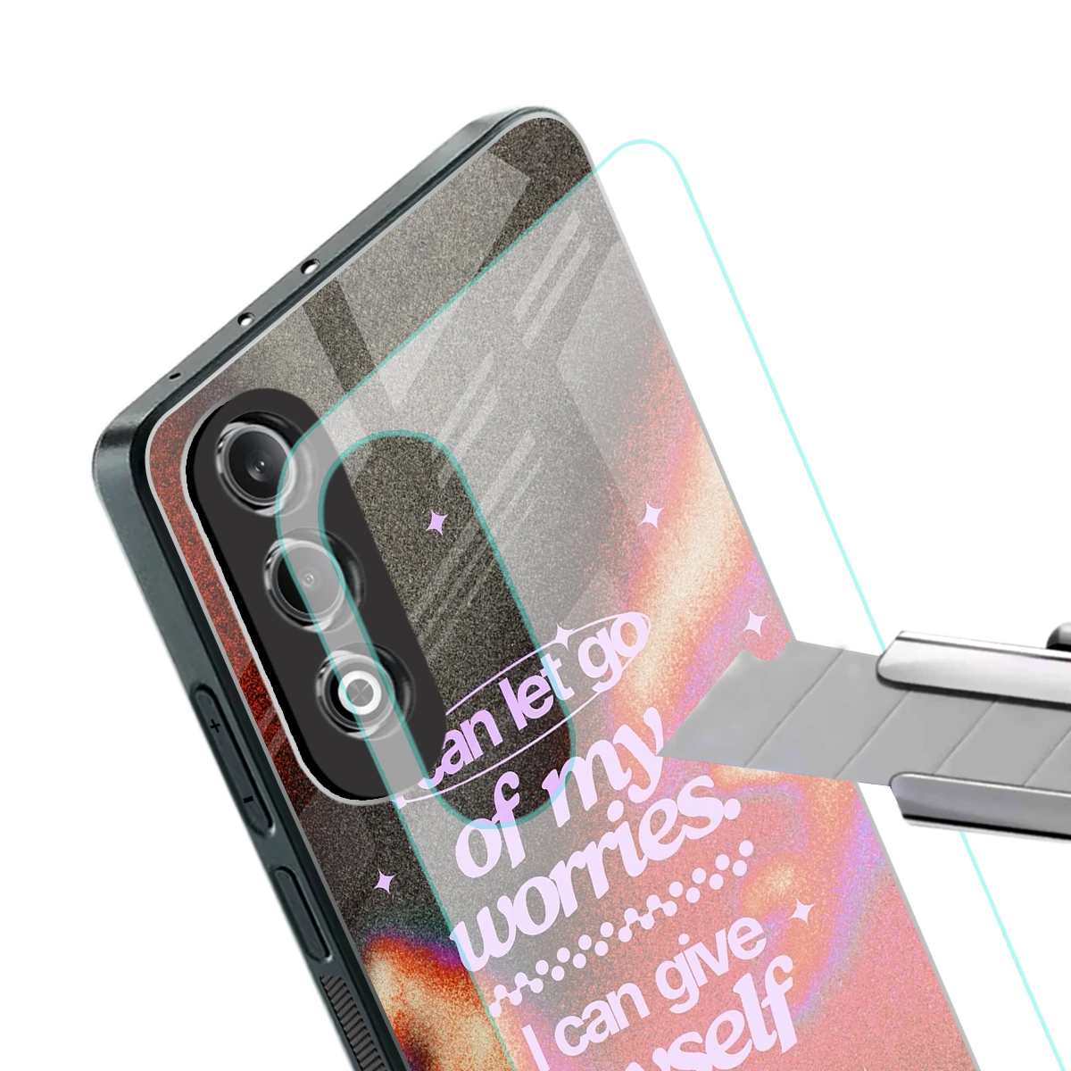 No Worries stylish phone case for oneplus nord ce 4 | glossy glass and slim fit