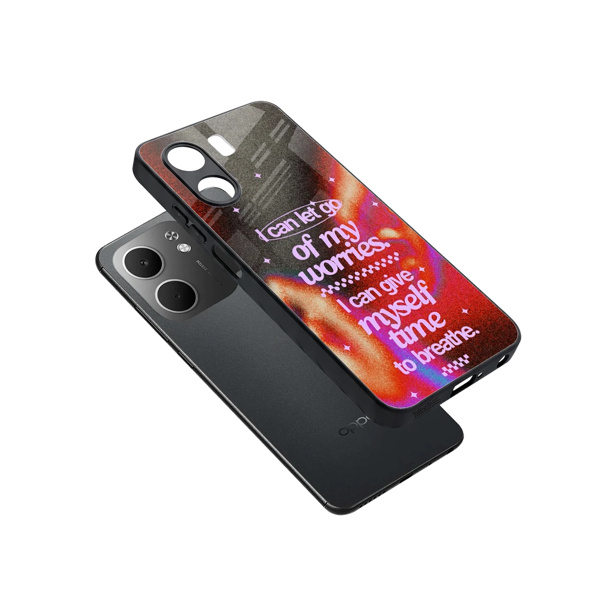 No Worries sleek oppo a5x 5g cover with tempered glass back and TPU edges