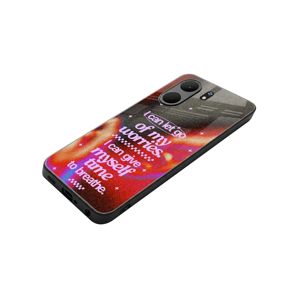 No Worries stylish phone case for oppo a5x 5g | glossy glass and slim fit