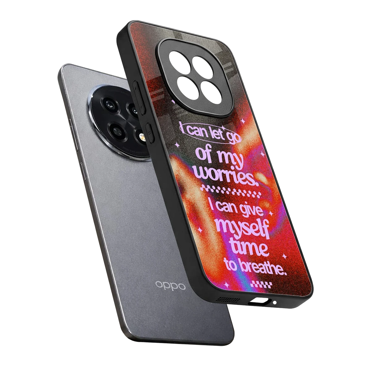 No Worries sleek oppo f29 pro 5g cover with tempered glass back and TPU edges