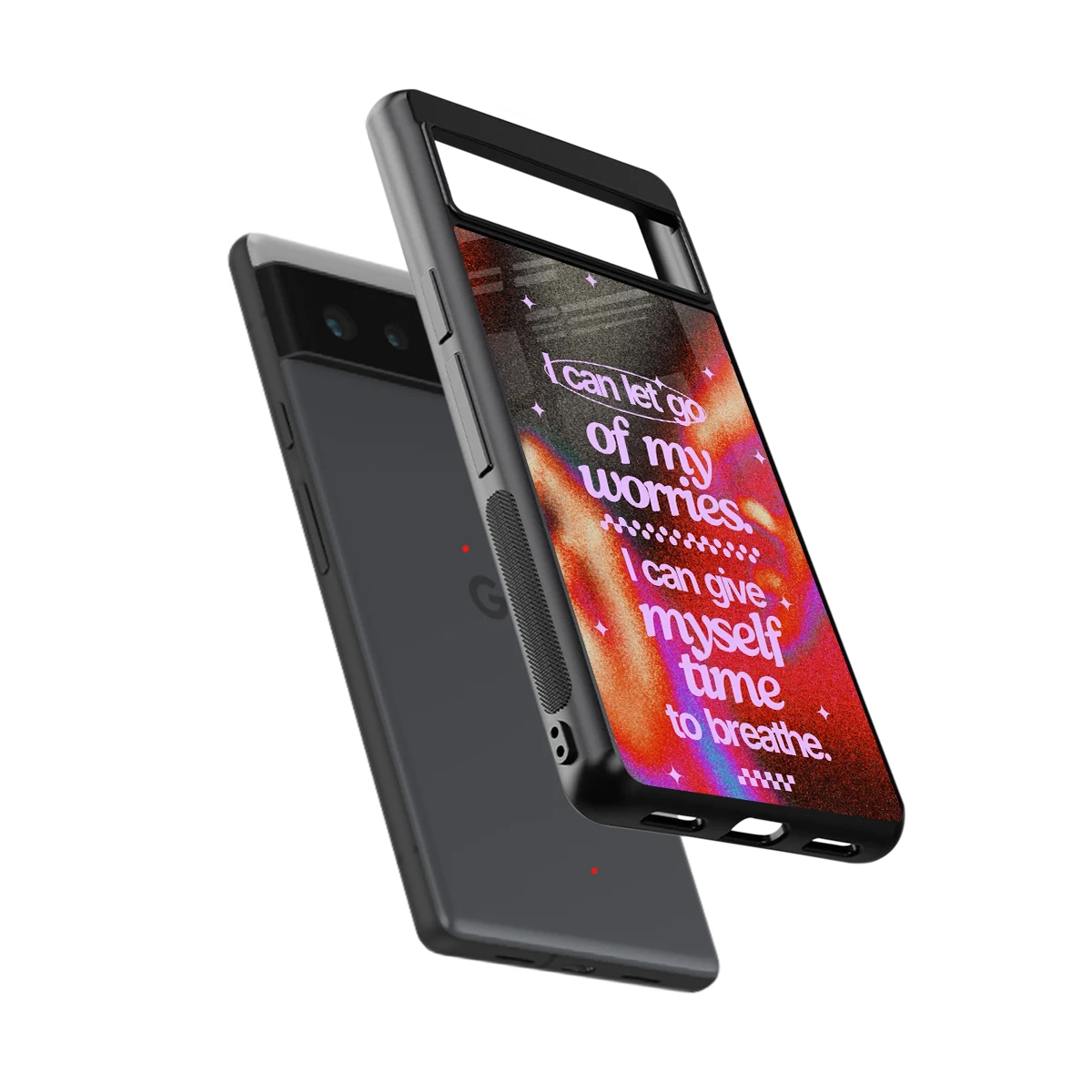 No Worries sleek google pixel 6 cover with tempered glass back and TPU edges