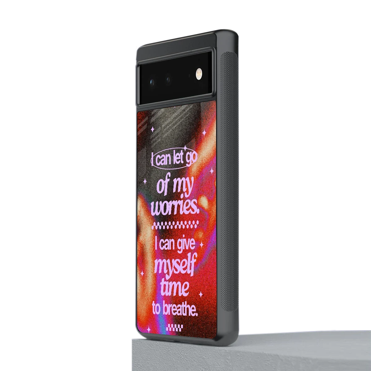 No Worries stylish phone case for google pixel 6a | glossy glass and slim fit