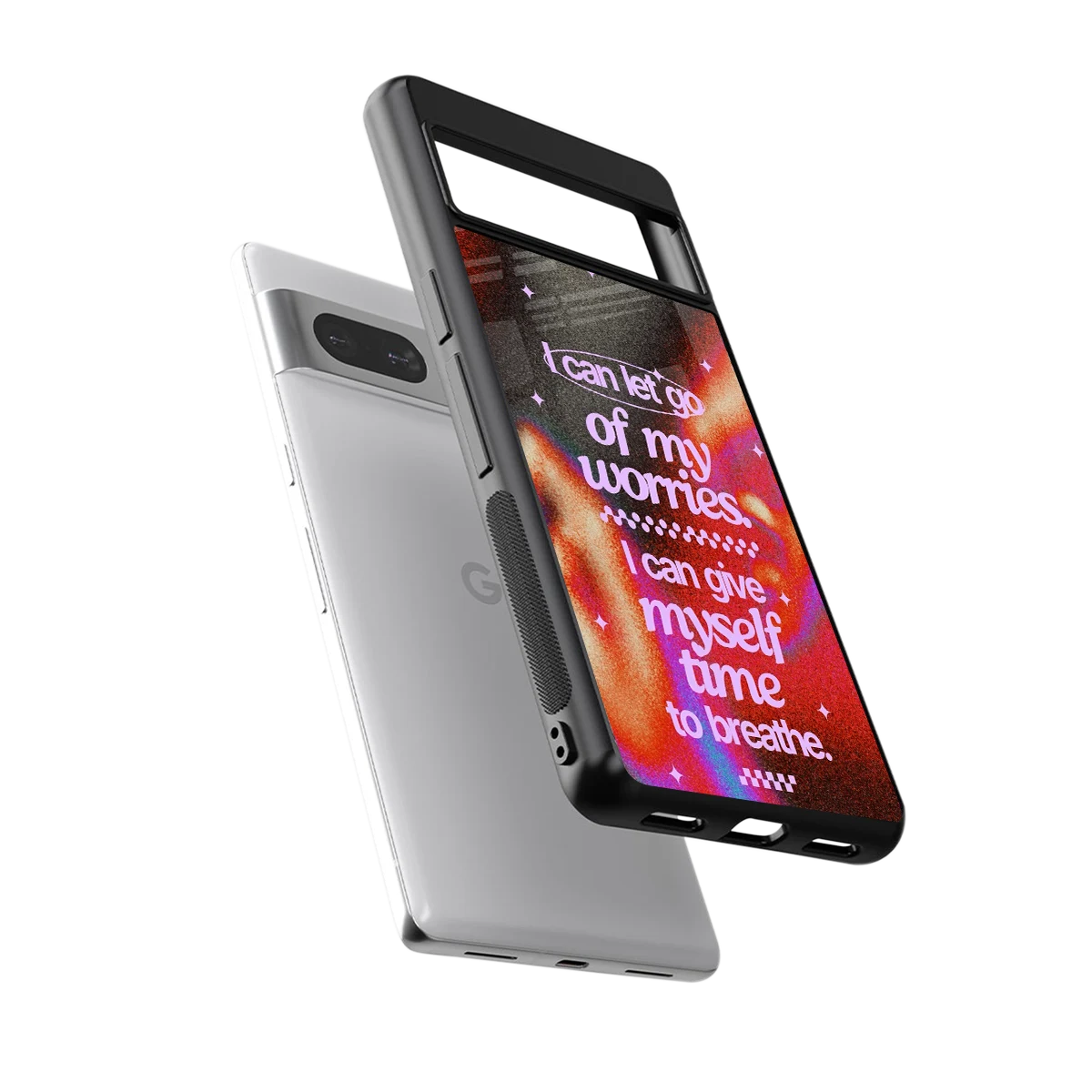 No Worries sleek google pixel 7a cover with tempered glass back and TPU edges