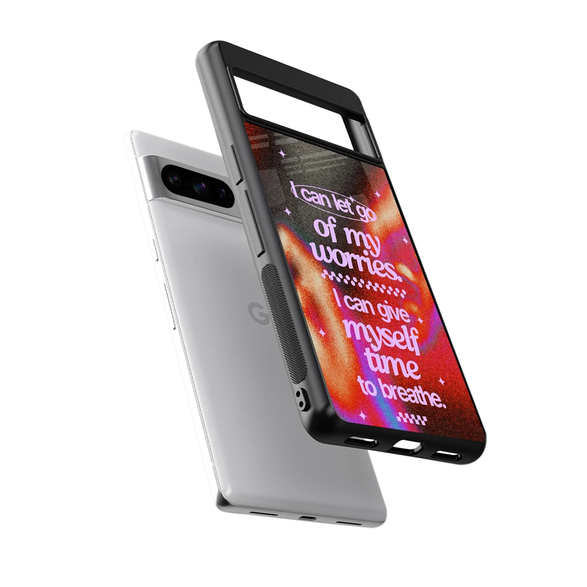 No Worries sleek google pixel 8 pro cover with tempered glass back and TPU edges